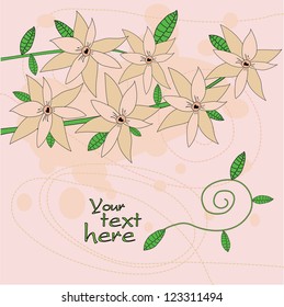 background with pink flowers and place for text