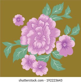 background of pink flowers.Vector.