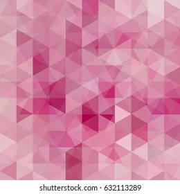 Background of pink geometric shapes. Abstract triangle geometrical background. Mosaic pattern. Vector EPS 10. Vector illustration