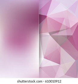 Background of pink geometric shapes. Blur background with glass. Mosaic pattern. Vector EPS 10. Vector illustration