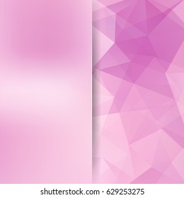 Background of pink geometric shapes. Blur background with glass. Pastel mosaic pattern. Vector EPS 10. Vector illustration