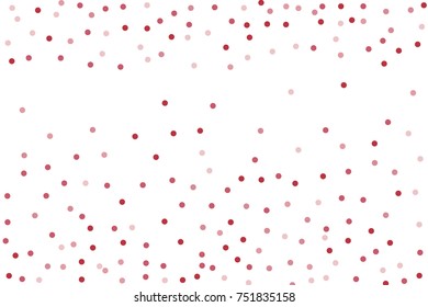 Background with Pink glitter, confetti. Randomly, chaotic polka dots, circles, round small-scale Festive design. Bright festival pattern for party invites, wedding, cards, phone Wallpapers Vector