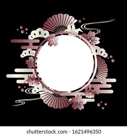 background of pink gold japanese pattern