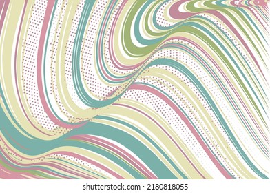 Background with pink and green stripes and dots. Simple overall design. For cards, wallpapers, Backdrops. Vector