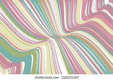 Background with pink and green stripes and dots. Simple overall design. For cards, wallpapers, Backdrops. Vector