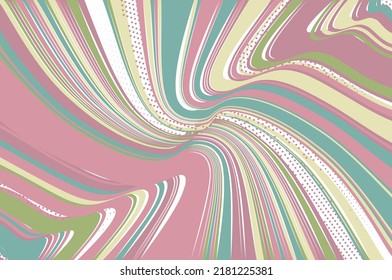 Hintergrund mit rosafarbenen und grünen Streifen und Punkten. Einfaches Gesamtdesign. Für Karten, Bildschirmhintergründe und Hintergründe. Vektorgrafik