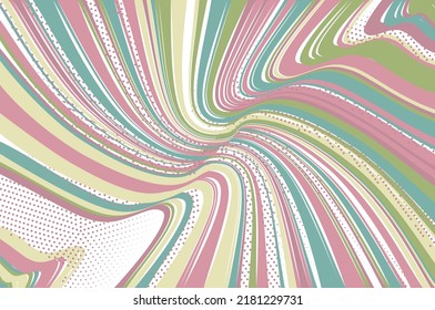 Background with pink and green stripes and dots. Simple overall design. For cards, wallpapers, Backdrops. Vector