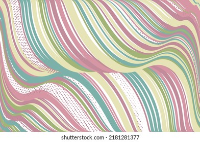 Fondo con rayas y puntos rosas y verdes. Diseño general sencillo. Para tarjetas, fondos de pantalla, fondos de fondo. Vector