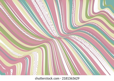 Background with pink and green stripes and dots. Simple overall design. For cards, wallpapers, Backdrops. Vector