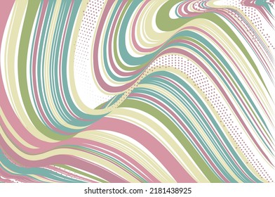Fondo con rayas y puntos rosas y verdes. Diseño general sencillo. Para tarjetas, fondos de pantalla, fondos de fondo. Vector