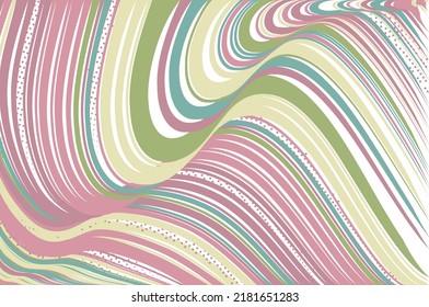 Background with pink and green stripes and dots. Simple overall design. For cards, wallpapers, Backdrops. Vector