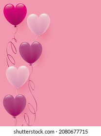 fondo de globos de corazón rosado