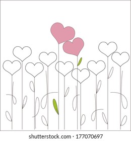 Background with pink hearts