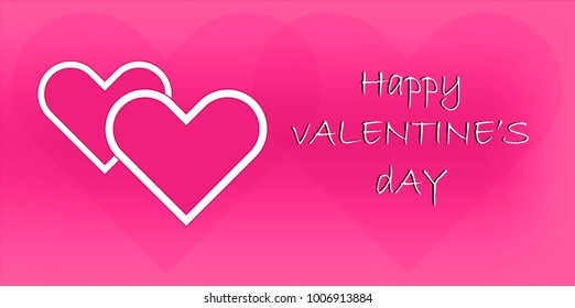 Background pink hearts on Valentine's Day Vector illustration