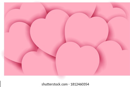 fondo de corazones rosados con sombras