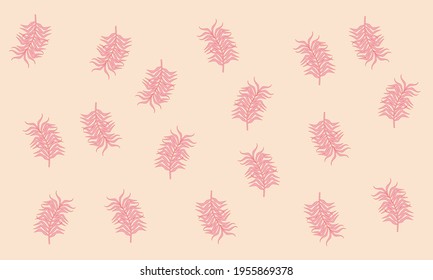 Background with pink leaf pattern.