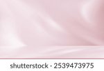 Background Pink light refraction texture overlay on white wall for product present,3D Studio room and podium Display with drop diagonal holographic flare and shadow, prism light effect on floor