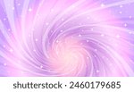 Background of pink and lilac shining swirl of magic, sky and stars. Vector image for holiday decoration, fairy tale, adventure, concert, children