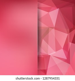 Background of pink, pastel red geometric shapes. Blur background with glass. Colorful mosaic pattern. Vector EPS 10. Vector illustration