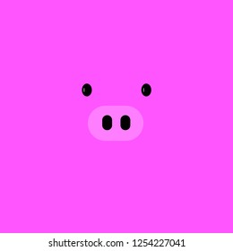 Background with pink pig