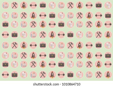 Background with pink professional badges