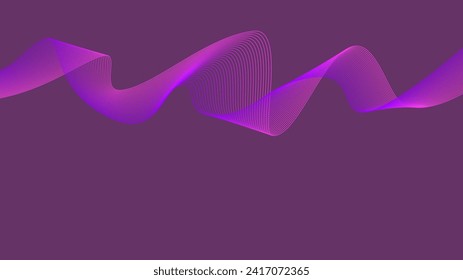 Background with Pink Purple Violet wave lines. Flowing waves design Abstract digital equalizer sound wave. Line Vector illustration for tech futuristic innovation concept background Graphic design