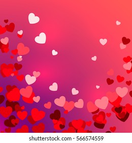 background with pink, red, white hearts
