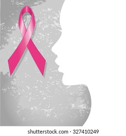 Background with a pink ribbon as a symbol of National Breast Cancer Awareness Month.