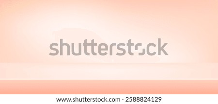 Background pink shelf studio, pastel peach space room tabletop, vector illustration. Limbo countertop backdrop.