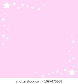 Background in pink tone with white star shape at the corner. Background concept. Vector. 