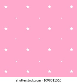 Background in pink tone with white star shape and white dot. Background concept. Vector. 