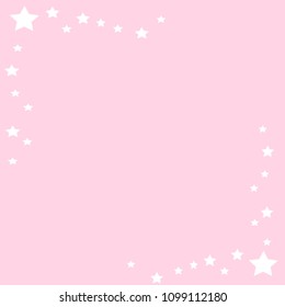 Background in pink tone with white star shape at the corner. Background concept. Vector. 