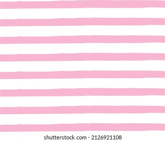 Background with pink watercolor stripes. White and pink texture pattern. Colored watercolor brush. Straight line . Drawing for printing in pastel shades. Vector.