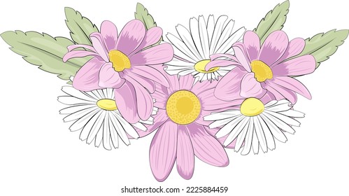 fondo con flores rosas y blancas