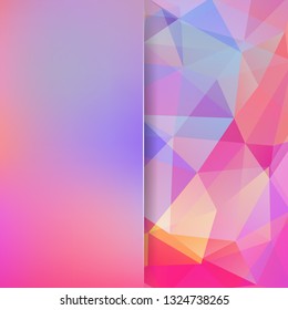 Background of pink, yellow, blue geometric shapes. Blur background with glass. Colorful mosaic pattern. Vector EPS 10. Vector illustration