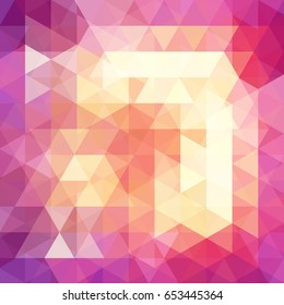 Background of pink, yellow, orange geometric shapes. Abstract triangle geometrical background. Mosaic pattern. Vector EPS 10. Vector illustration