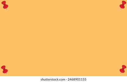 background pinned red pushbutton with curled corner, ready for your message. Vector illustration. Isolated on white background. Front view. Top view. Close up.
