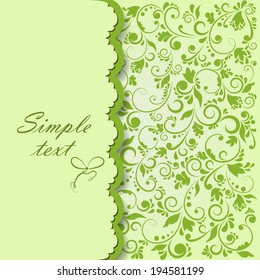 Background pistachio-colored floral pattern