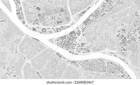 Background Pittsburgh map, Pennsylvania, United States, white and light grey city poster. Vector map with roads and water. Widescreen proportion, digital flat design roadmap.