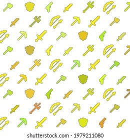 Background of pixel colorful weapons. Vector illustrator. EPS 10