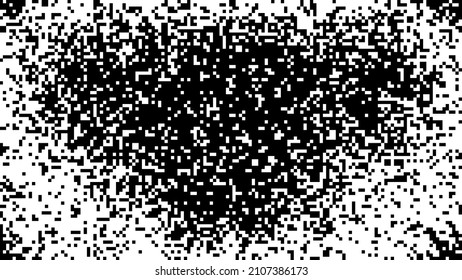 Background of pixels. Halftone gradient. Black squares. Abstract geometric backdrop. Vector illustration.
