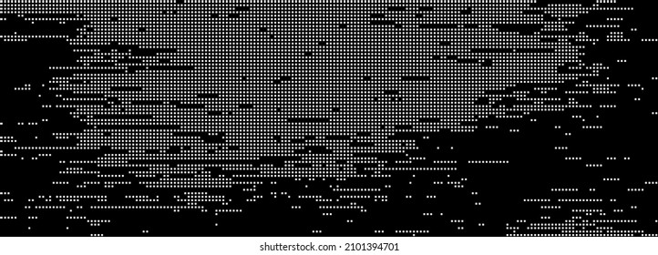 Background of pixels. Halftone gradient. White squares. Abstract geometric backdrop. Vector illustration.