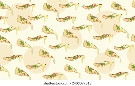 Background with pizzas. Deliciously. Background image. Abstraction. Beautiful patterns. Pattern. Yellow colors. Italian food.