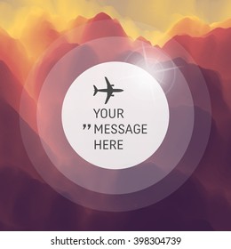 Background with Place for Text. Abstract Background. Vector Illustration with Airplane. Circle with Place for Text. 