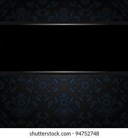 Background place text, blue ornamental fabric texture. Place your text here