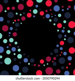 A background with place for your content. Black hole colorful. Abstract halftone background. Circle geometric, circles frame background. Circles Hipster. Abstract Psychedelic. Endless round tunnel.