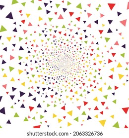 A background with place for your content. Black hole colorful. Abstract background. Triangles geometric, triangles background. Triangles Hipster. Abstract Psychedelic. Endless round tunnel. 