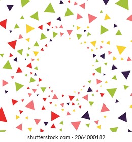 A background with place for your content. Black hole colorful. Abstract halftone background. Triangle geometric, triangle frame background. Triangle Hipster. Abstract Psychedelic. Endless round tunnel