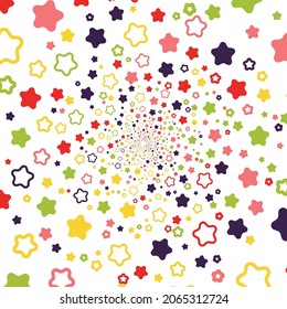 A background with place for your content. Black hole colorful. Abstract background. Stars geometric, stars background. Stars Hipster. Abstract Psychedelic. Endless round tunnel. 