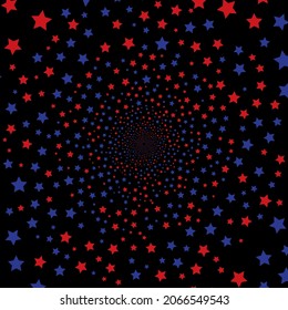 A background with place for your content. Black hole colorful. Abstract background. Stars geometric, stars background. Stars Hipster. Abstract Psychedelic. Endless round tunnel. 